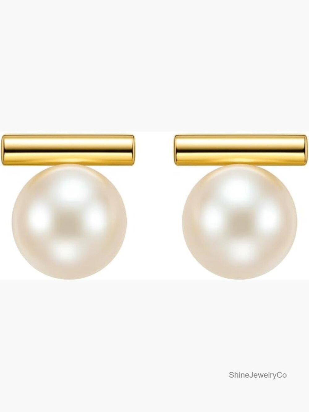 Minimalist Dainty Pearl Ball Stud Earrings 13mm